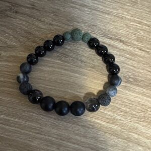 Black and Gray Beaded Bracelet